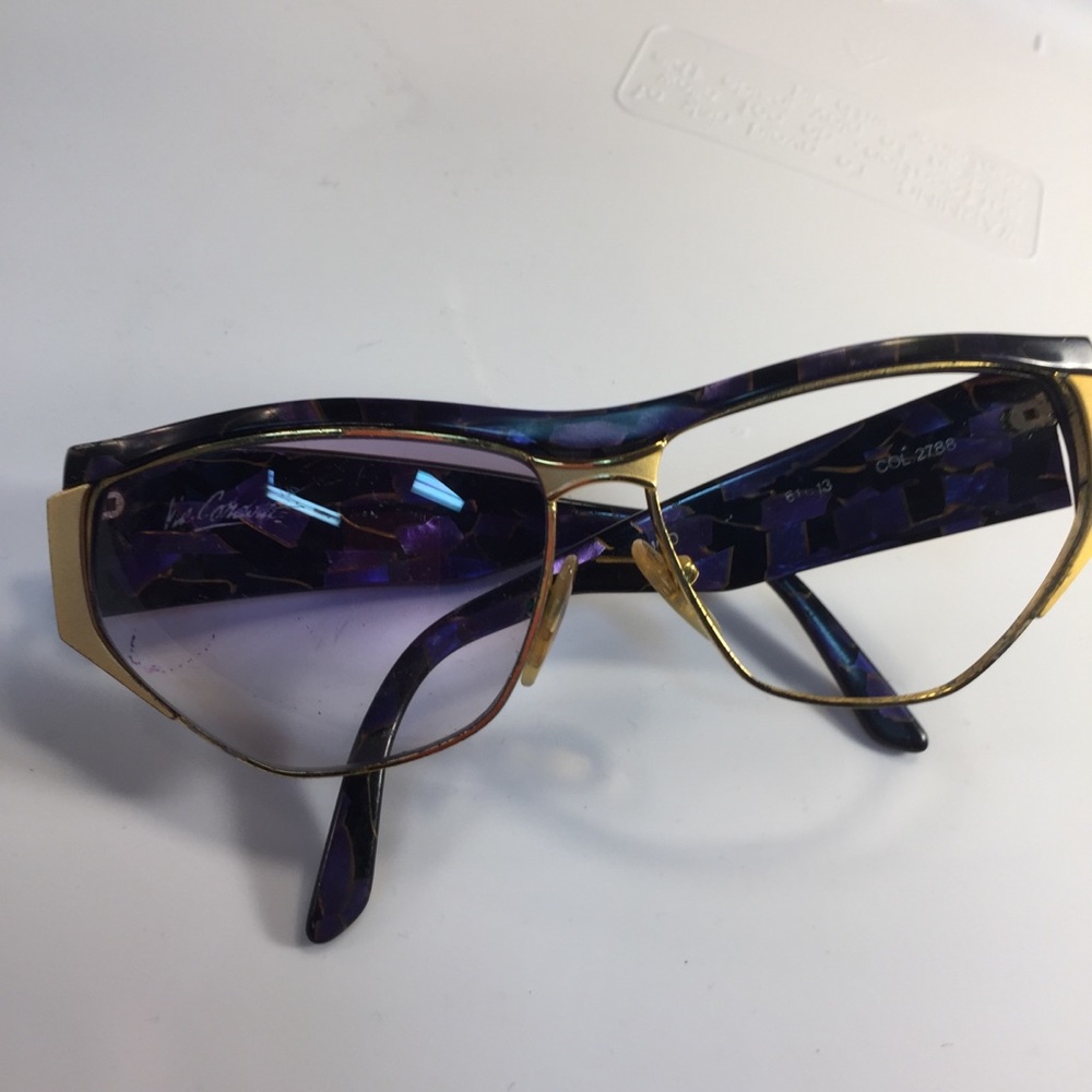 Vtg Via Condotti Purple Iridescent Sunglass Frames